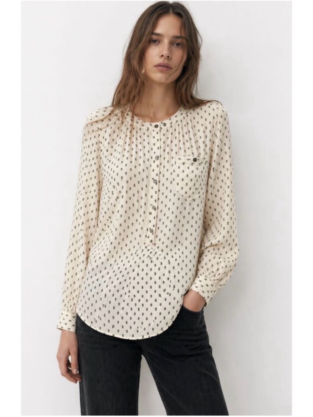 Free People Rune Print Long Sleeve Tunic